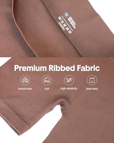 JaGely 6 Pcs Women Workout Shorts Seamless Ribbed High Waisted Spandex Biker Gym Yoga Butt Lifting Shorts Summer2