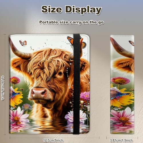 Image of Photo Album 4x6 120 Photos with Strong Elastic Band, Highland Cow Butterfly | Large Capacity Premium Leather Picture Album, Portable Wallet Albums Photo Book for Family Anniversaries Wedding Baby