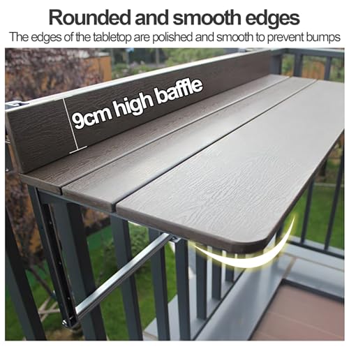 Table de balcon pliable réglable pour optimiser les petits garde-corps - 6