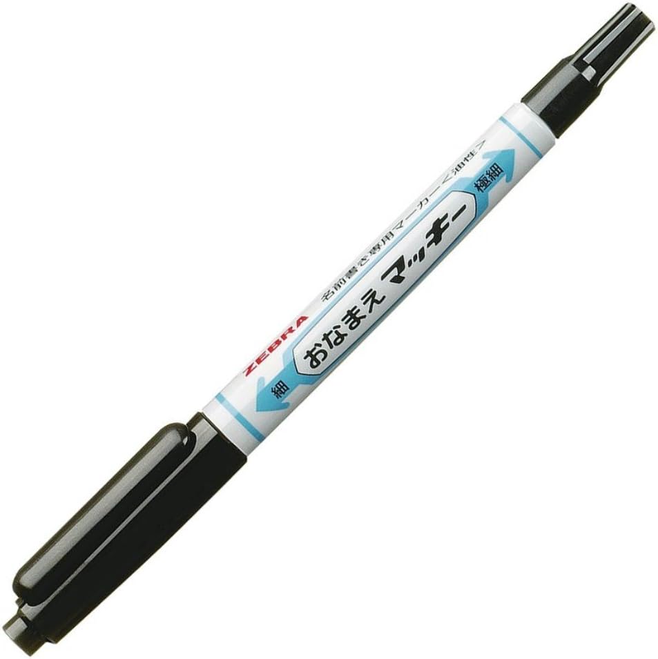 Zebra Onamae Mackee Double-Sided Name Marker - Fine/Extra Fine Twin Tip - Black Ink