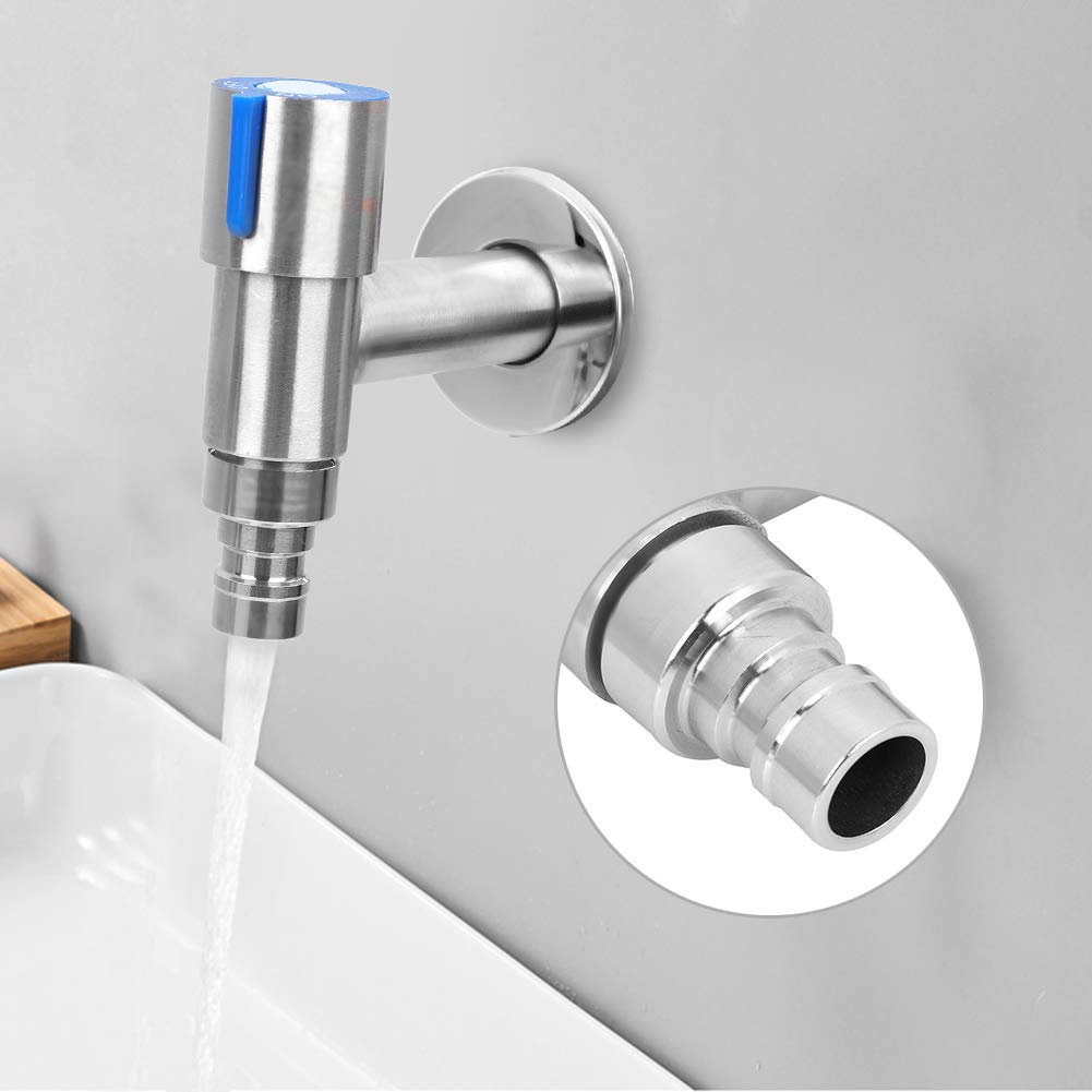 Grifo de Agua de Montaje En La Pared G1/2" Acero Inoxidable, Grifo de Lavandería Fregadero Cocina Lavadora Jardín Frío