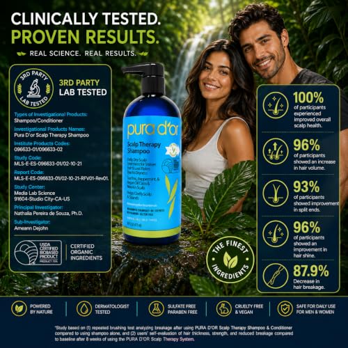 Image of PURA D'OR Scalp Therapy Shampoo for Dryness and Buildup Care, 16oz