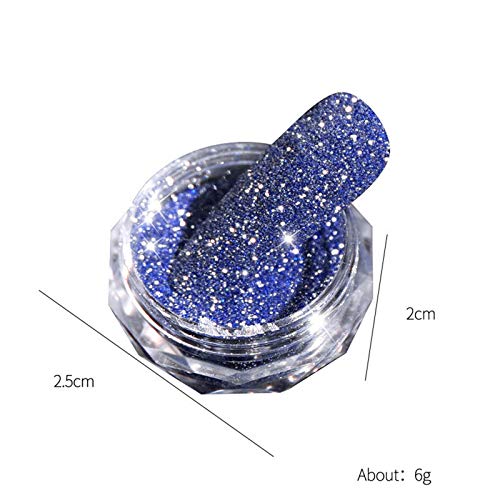 BOLANA Rushed Diamond Glitter Sparkles Pulver Pigment Nail Art Glitter Powder Dekoration – Bild 6