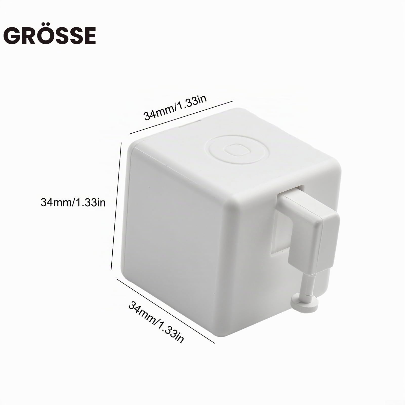 Fingerbot Plus ZigBee Fingerbot-Tastenschalter, Upgrade mit Touch-Steuerung, Weiß, Wippschalter, Druckknopf, AUF-AUF-AN, Weiß