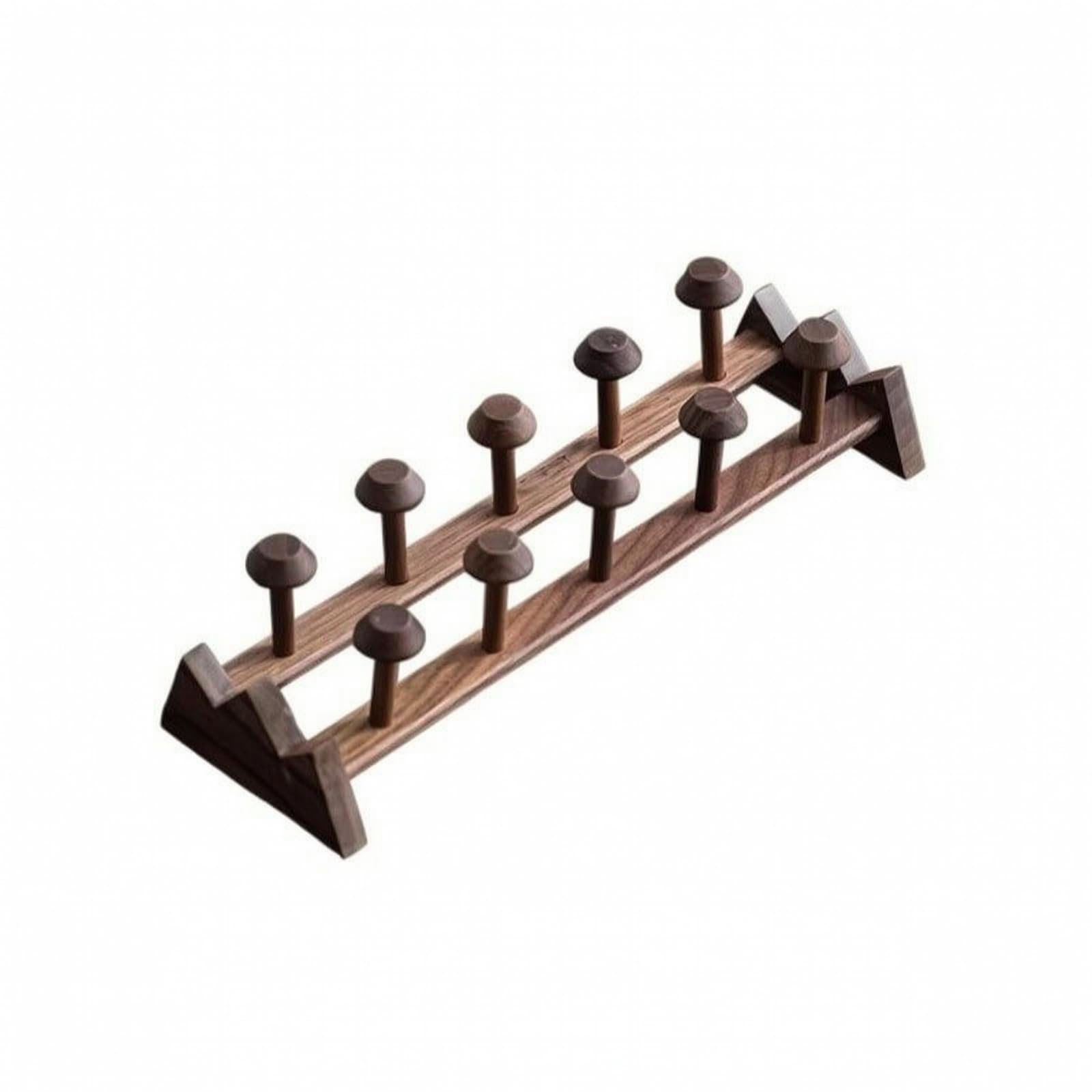 Elegant Tassenständer aus Walnussholz, Walnussholz-Bergform-Krughalter Mit Stehenden Haken Länge 34,8 cm, Breite 11,0 cm, Höhe 8,5 cm