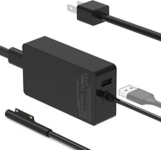 65W Surface Pro Charger, Microsoft Surface Charger for Pro X 8 7 6 5 4 3, Surface Go 3 Go 2 Go, Surface Laptop 3 2 1, Surface Book 2 1, Surface Pro Adapter Microsoft Charger for Surface Power Cord