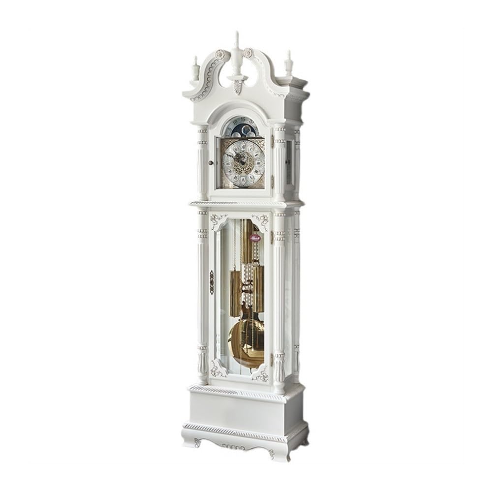 FZL02068LM Grandfather Vintage Floor Clock Ornate Decorative Antique Decor Silent Desk Farmhouse Shelf Battery Operated Standing clock