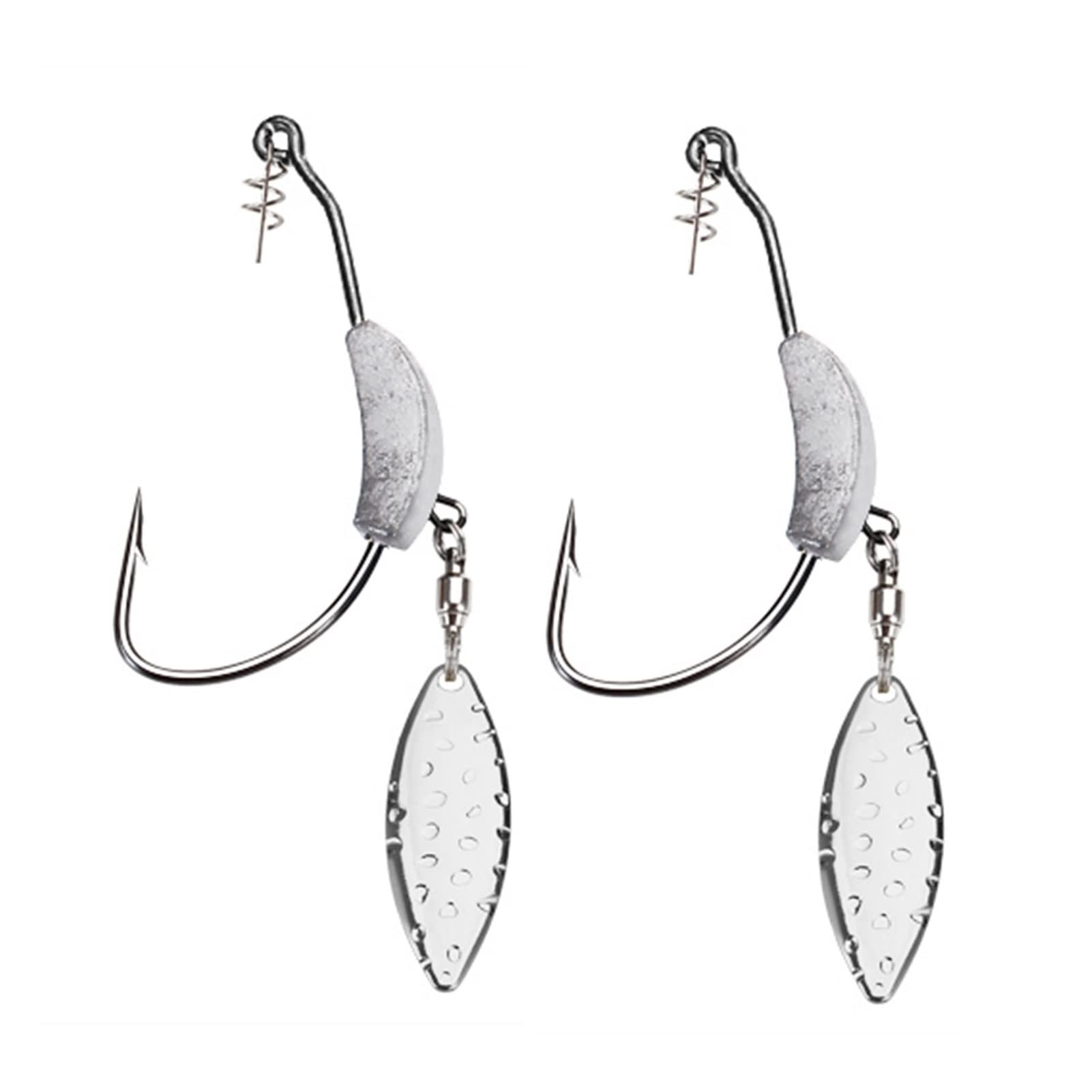 Ganci porta esca 2 pezzi Offset Ganci da pesca Ganci in metallo Slice Slice Jig Head 2G-9G Ganci di pesce a manovella larga for esche ad esca morbido Gancio spinner Esche Esche Round Bend ( Color : 00