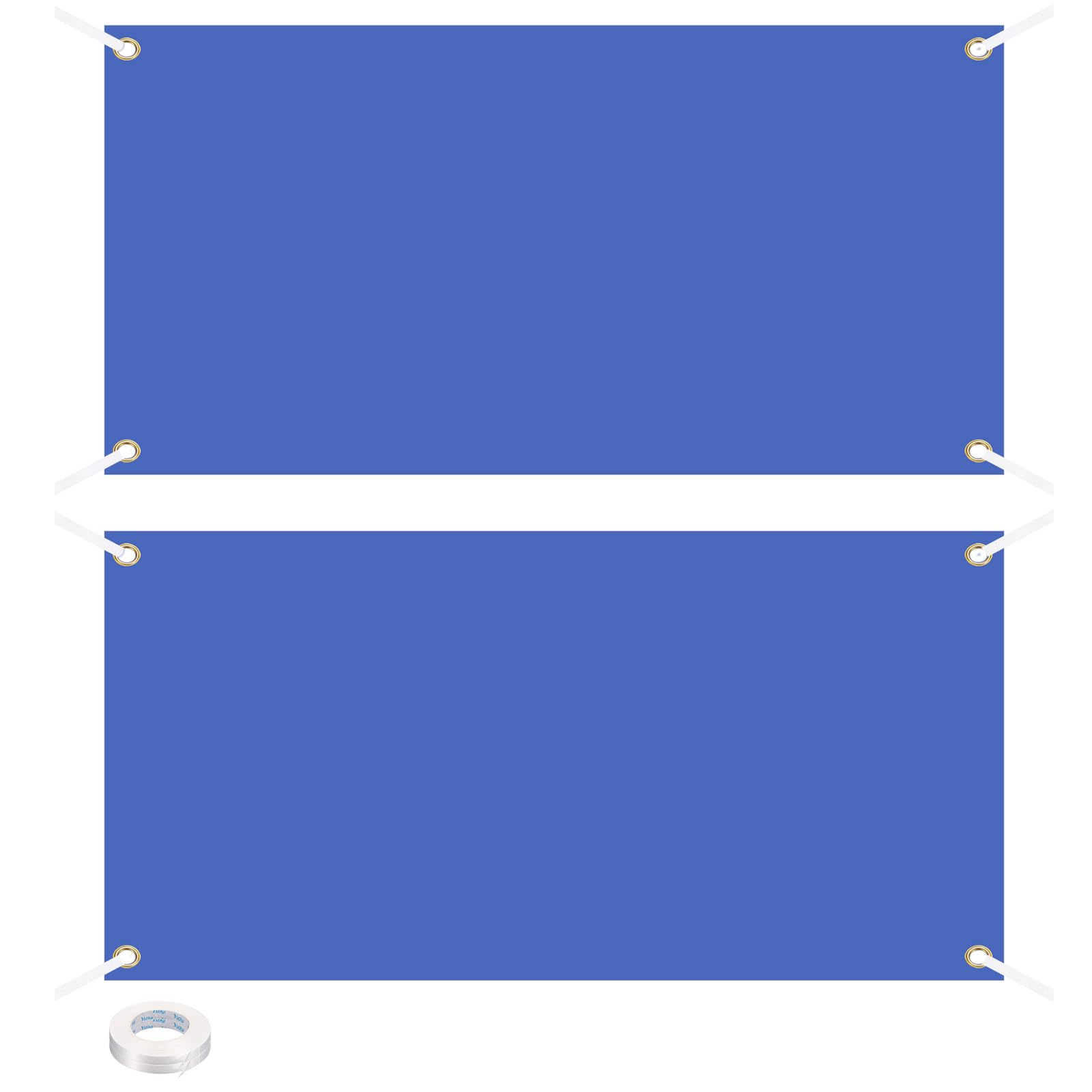 PATIKIL Blank Banners Signs to Decorate 2'x4' Sublimation Blue Banner with Hanging Rope for Business Outside Outdoor Wall, 2 Set — image 1