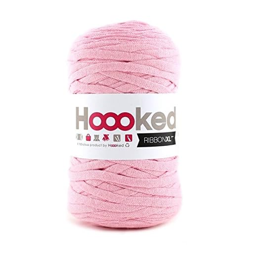 Hoooked Ribbon XL Tejpgarn, många färger att välja mellan rosa
