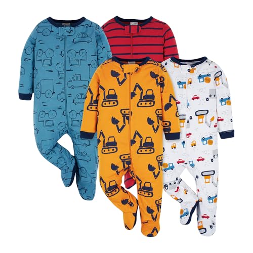Image of ONESIES Brand Baby Boys Sleepers 4-Pack Footies and Toddler Set