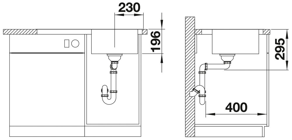 Blanco 521658 | Fregadero de cocina de acero inoxidable DIVON II 45 S-IF | Color : Acero inoxidable