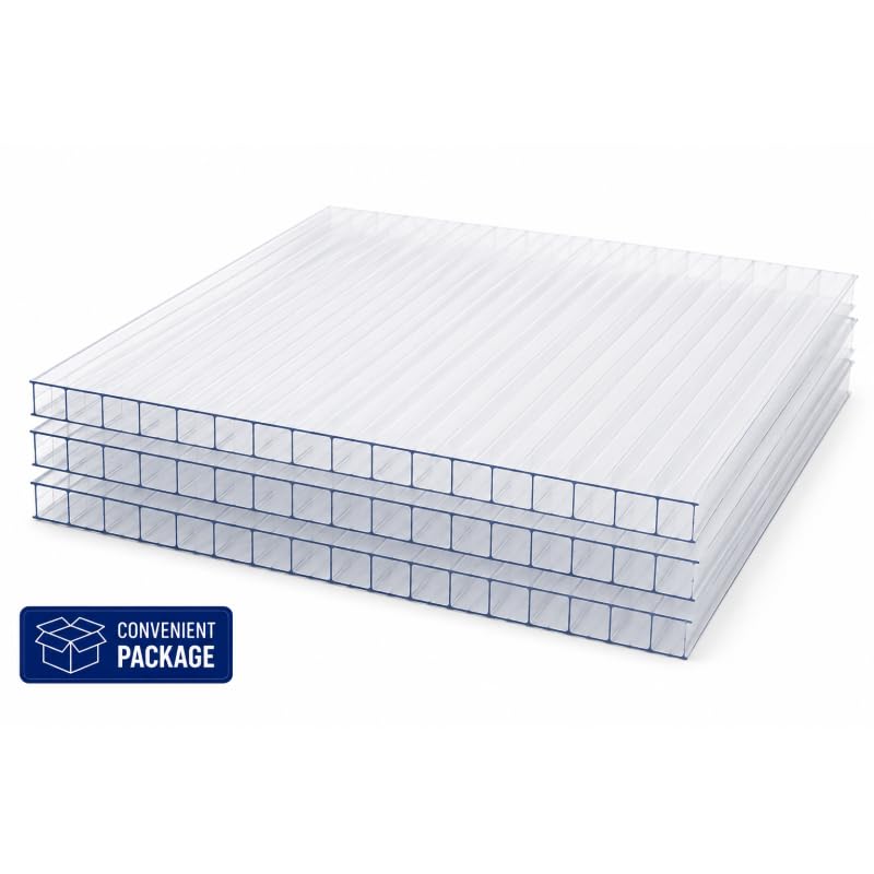 EZOOZA Polycarbonat Waben, 10 mm, 100 x 98 cm, transparent, 3 Stück