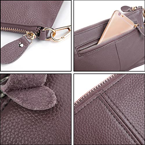 Yaluxe Clutch Wristlet Handbag Women's Real Leather Large Wallet With Crossbody Shoulder Chain #TOP2