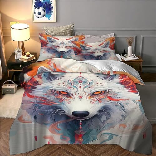 Housse de couette renard impression numérique haute définition sur microfibre premium