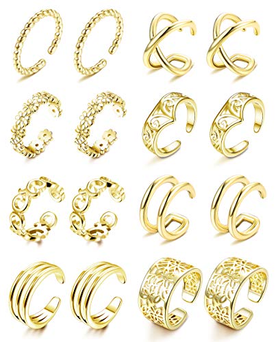 ORAZIO 8 Pairs Ear Cuff Earrings Helix Cartilage Lip Clip On Wrap Earrings Non-piercing Fake Nose Ring Adjustable Fashion Jewelry for Women