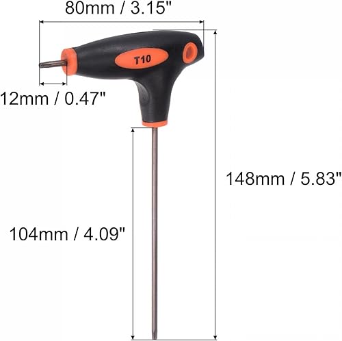 Miniatura 2 de uxcell Llave Torx a prueba de manipulaciones T10 con mango en T de doble extremo, acero S2 2 unids
