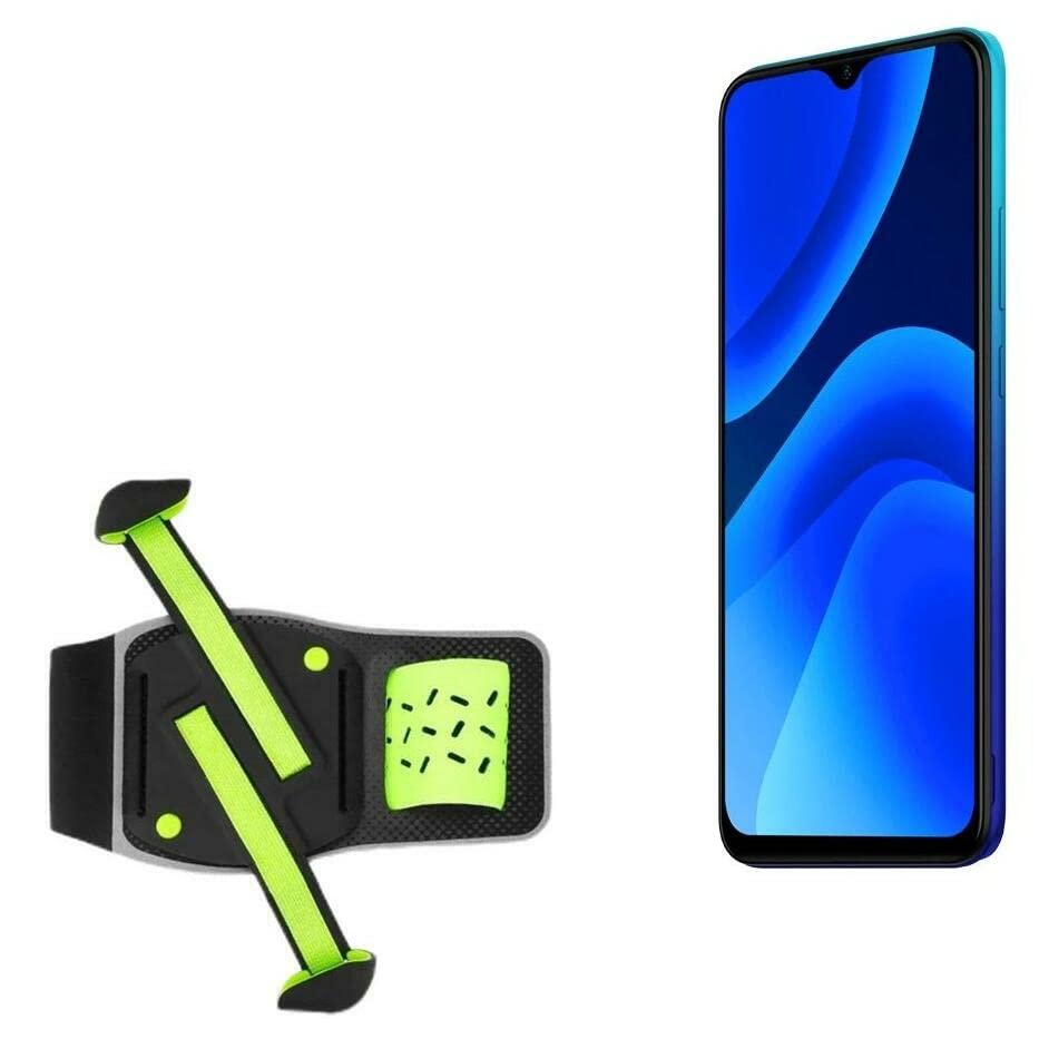BoxWave Holster Compatible with BLU G51 Plus - FlexSport Armband, Adjustable Armband for Workout and Running - Stark Green