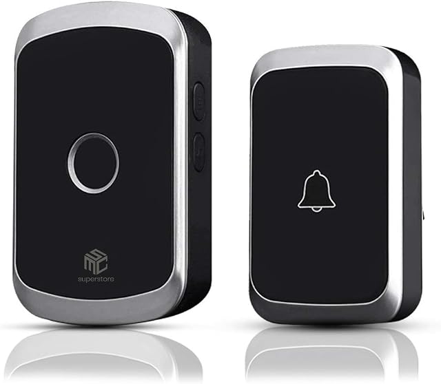 Wireless Doorbell MSC Cordless Battery Operated Waterproof Door Bell 300m Ultra Long Range 36 Chime 4-Level Volume Door Bells Kit for Home School Office Plug in and Play Blk
