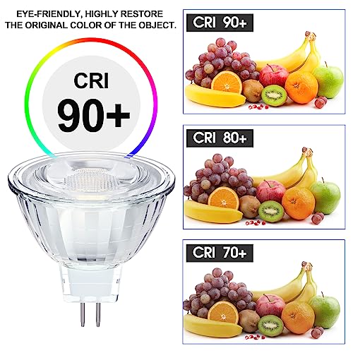 Energetic Dimmable Mr16 6W 12V Led Light Bulb, 50W Halogen Equivalent, Cri 90+, Gu5.3 Bi-Pin Base, 40 Degree Beam Angle, 3000K Warm White, For Landscape, Recessed, Track Lighting, Ul Listed, 12Pack #TOP3