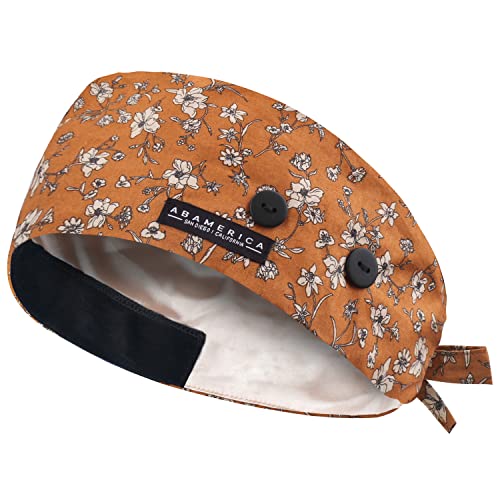 Image of ABAMERICA Working Caps with Button and Sweatband, Adjustable Working Hats for Women Men, One Size(Tie Back or Toggle)
