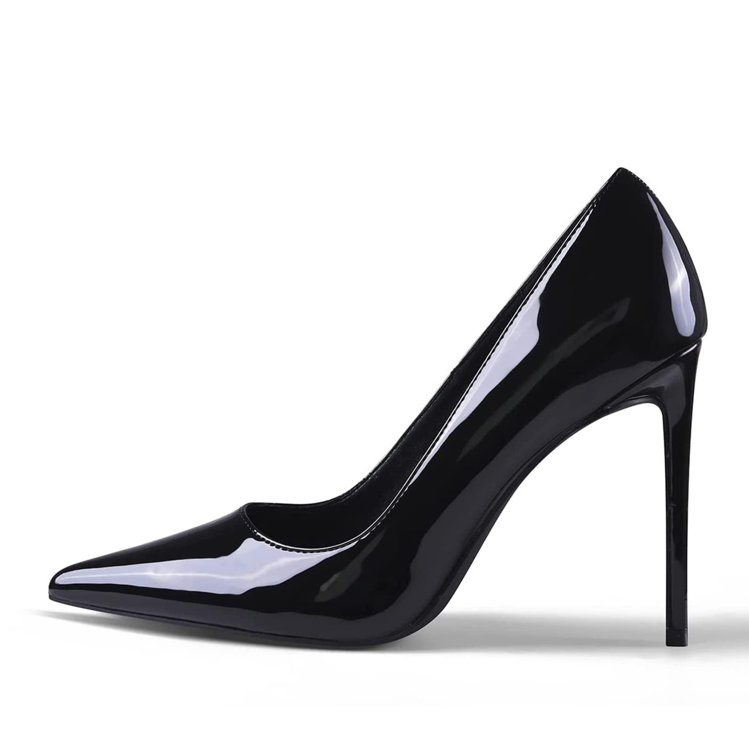 GENSHUO Damen Stiletto High Heels 10CM Sexy Spitze Stiletto Pumps Lackleder Geschlossene Zehe Party Abschlussball Hochzeit Absatzschuhe Stiletto Heels Größe EU 36-42