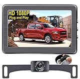 Backup Camera for Car HD 1080P Truck Rear View Camera with 4.3 Inch Monitor,Easy Installation System for SUVs,Vans,LED Lights Clear Night Vision,DIY Guide Lines - AMTIFO A2