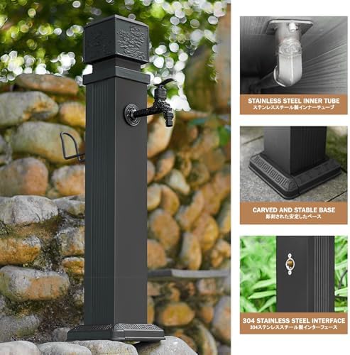 Frost-Free Stainless Steel Outdoor Water Faucet, Easy Installation, Antifreeze Design, Perfect for Gardens, Patios, Balconies - Durable & Weather-Resistant