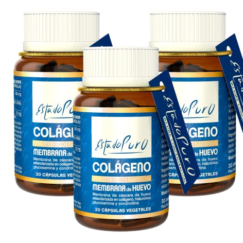 Membrana de Huevo Estado Puro - Colágeno Vegetariano Ovomet - Fuente Natural de Colágeno, Ácido Hialurónico, Elastina, Glucosamina, Condroitina - 30 Cápsulas Vegetales de Tongil (Pack 3)