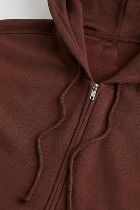 Image of Full Sleeve Cotton Zipper Hooded Hoodie for Woman