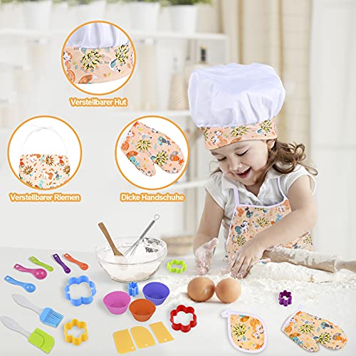 Backset Rollenspiele,GOLDGE 32PCS Backset Kinder Spielzeug Kinderküche Zubehör Chef-Set Koch-und Backset für Kinder… – Bild 4