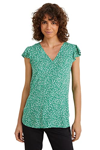 C&A Damen V-Ausschnitt Bluse Blumenmuster grün 44