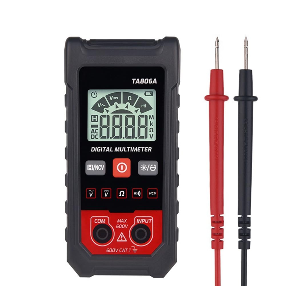 Luobannm Black Digital Automatic Multimeter Automatic Digital Auto-Ranging Voltmeter For, Capacitance, Ncv Size 1