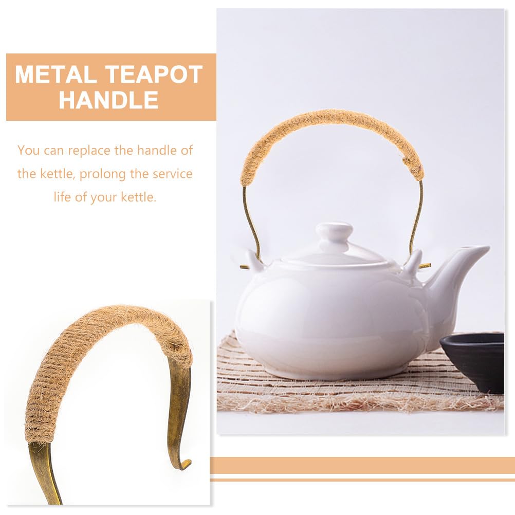 BESTonZON 2 Piezas Mango De Tetera Asas De Tetera De Cerámica Empuñadura De Portátil Empuñadura De Japonesa Mango De Olla Tejido s Aleación De Cobre Rota Porcelana