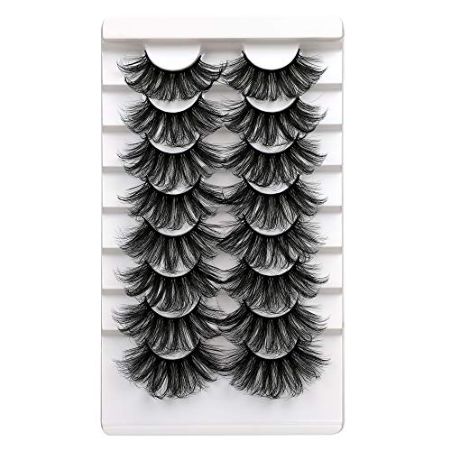 ALICROWN Short Eyelashes Natural Look False Lashes Mixed Lightweight Fluffy Handmade Soft Volume 14 Pairs Faux Mink Pack