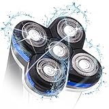 Shaver Blade Heads, 5 Heads Beard Cutter Replacement Blade Easy Install Electric Razor Shaver Head for Head and Face(5.5cmx3cm,Blue)