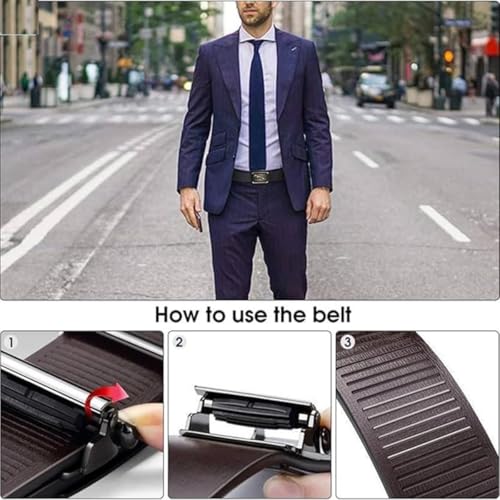 Image of Belts for Men, Leather Belt for Men, Belt for Men, Formal Belts for Men, Micro Adjustable Belt Fit Everywhere | Formal & Casual | Elegant Gift