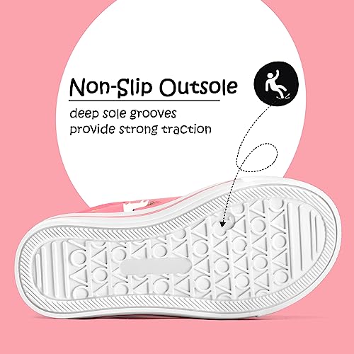 Image of K KomForme Toddler Sneakers Girls Shoes with Dual Hook and Loops | Comfortable, Lightweight