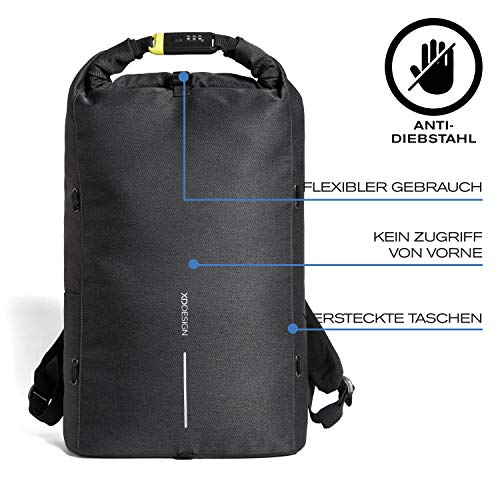 XD Design Urban Lite Anti-Theft Laptop Backpack Black (Unisex Travel Bag)2