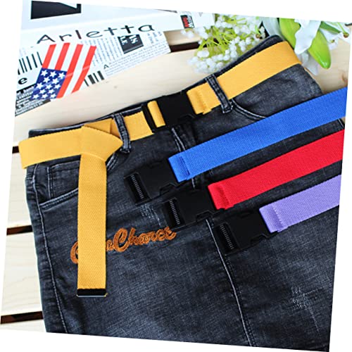 3sets Unisex Adjustable Casual Canvas Belt Lightweight Breathable Waist Belt for Men Women Comfortable Flexible for Jeans and Everyday Wear Random Color 2pcs*32