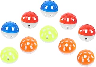 FUOYLOO 10 peças de bola oca de sino pequenos brinquedos de mastigar brinquedo de mastigar pássaro brinquedo interativo pássaro mordida pássaro brinquedos de plástico bolas de sino brinquedos de pássaros para papagaios papagaios brinquedo interativo