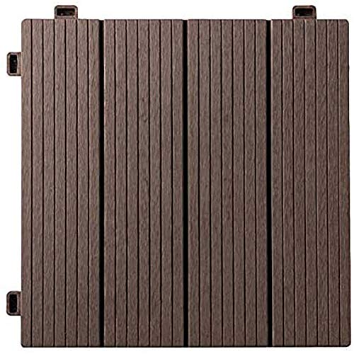 YuPaoPao Interlocking Outdoor Floor Patio Decking Wood Plastic Composite Flooring Balcony Tiles Weather and Slip Resistant 12"× 12", Pack of 10 (10 sq.ft) (2-Coffee)
