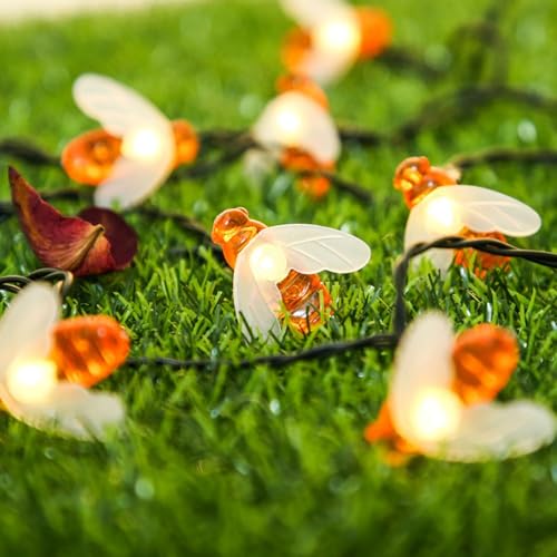 Image of One94Store 14 LED, 3 Meter Honey Bee String Lights - Warm White Fairy Lights | Battery Powered, Waterproof Decorative Lights for Home, Diwali, Christmas, Halloween & Party Decor (Pack of 5)