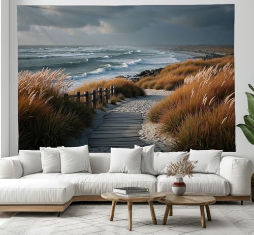 Tapisserie murale promenade bord de mer déco chambre étudiant dortoir