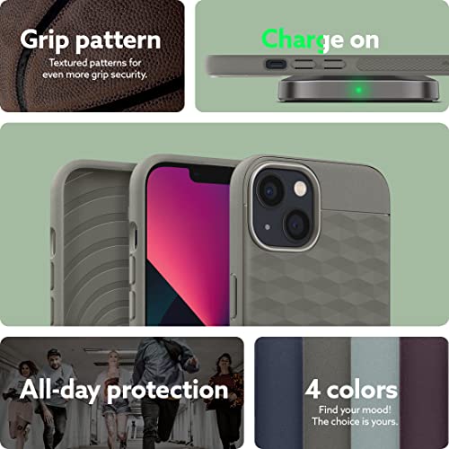 Image of CASEOLOGY by Spigen Parallax Back Cover Case Compatible for iPhone 13 (TPU and PC /Poly Carbonate | Ash Gray)