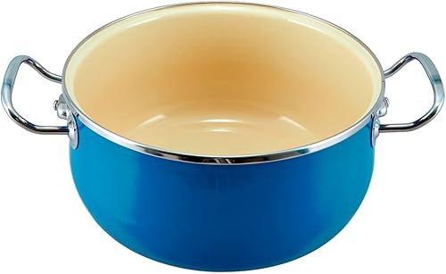 Miniatura 2 de VITA - Horno holandés de 6 cuartos de galón (azul) con tapa para todas las estufas (esmalte sobre acero), apto para lavavajillas y horno hasta 500