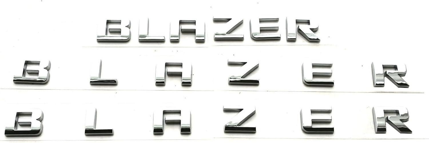 3Pcs 2019-2023 Blazer Front Door Tailgate Liftgate Emblem Nameplate Letters 3D Badge 84188531 Replacement for Blazer (Matte Black)