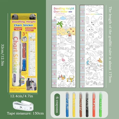 Toise para colorear con medida de crecimiento y decoración de pared infantil 5