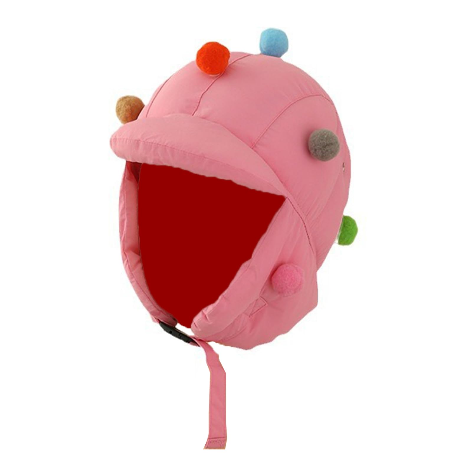 GRABAGECAN Unisex Warm Hat Trapper Hat Colorful Pompoms Warm Hat Down Hat for Outdoor Winter for Skiing Camping Hiking