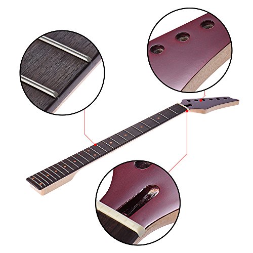 Buy ammoon 24 Frets Electric Guitar Fretboard Replacement Maple Neck